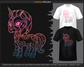 gradient Colorful Unicorn mandala arts isolated on black and white t shirt