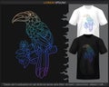 Gradient Colorful voodoo dolls mandala arts isolated on black and white t shirt Royalty Free Stock Photo