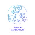 2D gradient content generation line icon concept