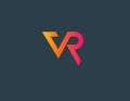 Gradient Creative logo typography letters VR virtual reality Royalty Free Stock Photo