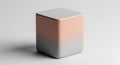 Gradient Cube Object with Gray and Peach Tones Royalty Free Stock Photo