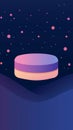 Gradient cylinder floating in space with pink dots and wavy blue shapes creating a modern and abstract composition, ideal for Royalty Free Stock Photo