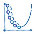 gradient descent algorithm icon doodle illustration