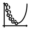 gradient descent algorithm line icon vector illustration