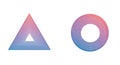 A gradient design features a triangular shape on the left and a circular shape on the Royalty Free Stock Photo