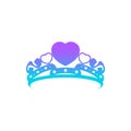 Gradient diadem tiara crown isolated Royalty Free Stock Photo