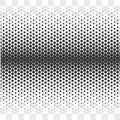 Gradient Dotted Background on Transparent. Horizontal Dotwork pattern background. Vector Illustration.