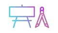 Gradient Easel and Compass Icon. Artistic Design and Precision, vector design Generative AI Royalty Free Stock Photo