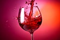 drink alcohol wine background party liquid glass goblet red closeup gradient. Generative AI.