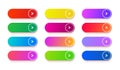 Gradient empty button. Colored vector rectangle web elements set. Long shiny buttons Royalty Free Stock Photo