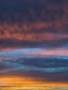 Gradient of the evening sky. Colorful cloudy sky at sunset. Sky texture, abstract nature background Royalty Free Stock Photo
