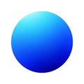 A gradient-filled blue sphere with smooth color transitions from light to dark Royalty Free Stock Photo