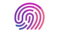 Gradient Fingerprint Icon for Biometric Security, vector design Generative AI Royalty Free Stock Photo