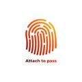 Gradient fingerprint shape. secure identification. Vector illustration