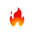 Gradient fire icon in flat style, vector