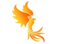 Simple gradient fire phoenix bird logo
