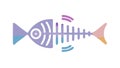 Gradient Fish Skeleton with Audio Waveform Vector Design, vector design Generative AI Royalty Free Stock Photo