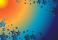 Gradient Flat Stars with green and blue background Royalty Free Stock Photo
