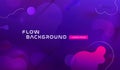 Gradient fluid background design layout for banner or poster. Cool 3d liquid vector pattern with blue violet shape in