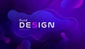 Gradient fluid background design layout for banner or poster. Cool 3d liquid vector pattern with blue violet shape in