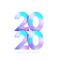 Gradient 2020 Font in Abstract Square Pattern on White Background for Happy New Year. Can be used as greeting card or poster Royalty Free Stock Photo