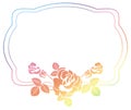 Gradient frame with roses. Raster clip art.