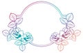 Gradient frame with roses. Raster clip art.