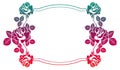 Gradient frame with roses. Raster clip art.