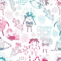 Gradient Funny Characters Seamless Pattern Royalty Free Stock Photo