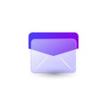 Gradient glass morphism email icon design vector Royalty Free Stock Photo