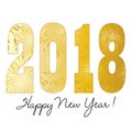 Gradient gold 2018 happy new year