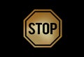 Gradient gold stop warning sign flat icon symbol vector format Royalty Free Stock Photo