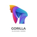Gradient Gorilla  Logo Design Template