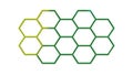Gradient Green Hexagonal Honeycomb Cells, vector design Generative AI Royalty Free Stock Photo