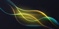 Gradient green neon color wave, abstract light effect, dynamic soft gradient stream motion