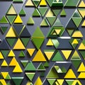 A gradient of green and yellow triangles arranged in a diamond pattern3, Generative AI