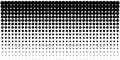 Gradient halftone dots background, horizontal template using halftone dots pattern. Vector illustration Royalty Free Stock Photo