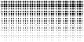 Gradient halftone dots background, horizontal template using halftone dots pattern. Vector illustration