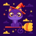 gradient halloween cat vector design Royalty Free Stock Photo