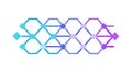 Gradient Hexagon Chain: Modular System & Flow, vector design Generative AI Royalty Free Stock Photo