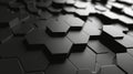 Gradient hexagonal background. Abstract 3D black white pattern Royalty Free Stock Photo
