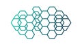 Gradient Hexagonal Outline Pattern Blue Green Vector Generative AI Royalty Free Stock Photo