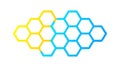 Gradient Hexagons: Honeycomb Structural Design, vector design Generative AI Royalty Free Stock Photo