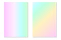Gradient Hologram Backgrounds. Set of colorful holographic posters in retro style. Vibrant neon pastel texture.