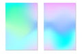 Gradient Hologram Backgrounds. Set of colorful holographic posters in retro style. Vibrant neon pastel texture. Vector gradient