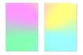 Gradient Hologram Backgrounds. Set of colorful holographic posters in retro style. Vibrant neon pastel texture. Vector gradient.