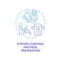 Gradient icon kitchen, cooking and meal preparation concept