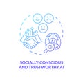 Gradient icon socially conscious and trustworthy AI concept