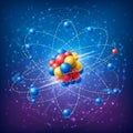 Gradient. The image visualizes atomic structure demonstratin Royalty Free Stock Photo