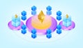 Gradient isometric nft machine. Crypto art Non fungible token machine illustration. Cryptocurrency Ethereum. Suitable for ui, ux,